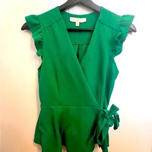 Women’s low cut green office top